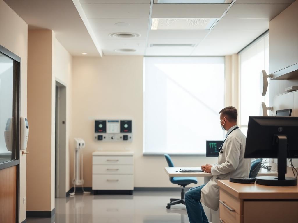 Cabinet medical modern cu echipamente conectate la retea